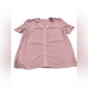 Dusty Pink‎ Top With Lace Accents